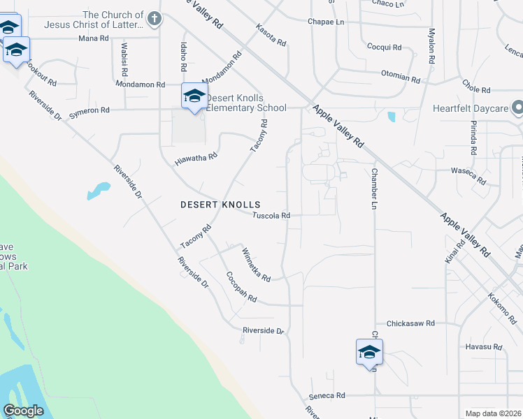 map of restaurants, bars, coffee shops, grocery stores, and more near 15007 Tuscola Road in Apple Valley