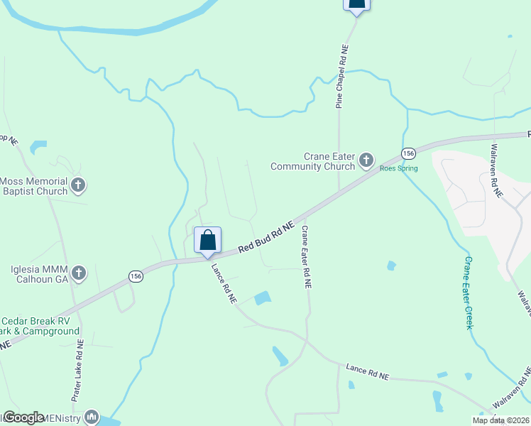 map of restaurants, bars, coffee shops, grocery stores, and more near 101 Field View Dr NE in Calhoun
