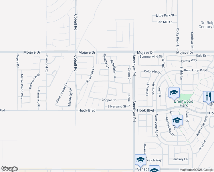 map of restaurants, bars, coffee shops, grocery stores, and more near 13463 Fernglen Court in Victorville