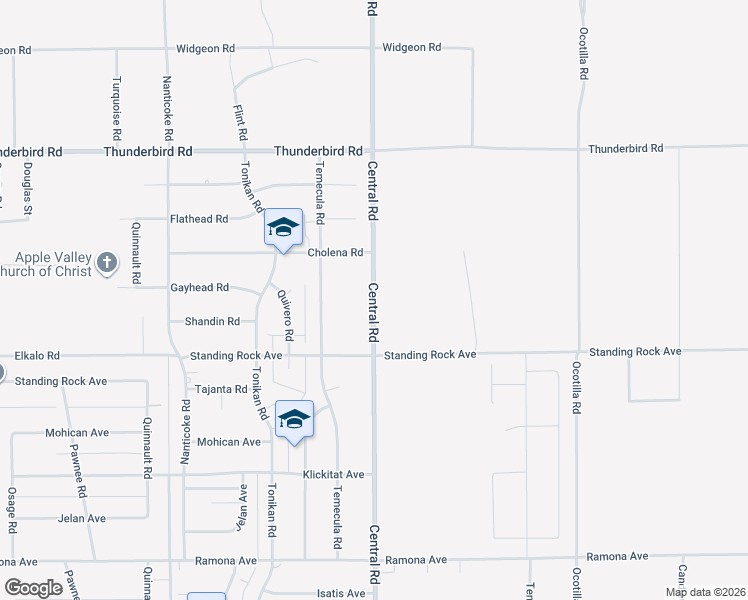 map of restaurants, bars, coffee shops, grocery stores, and more near 15007 Central Road in Apple Valley