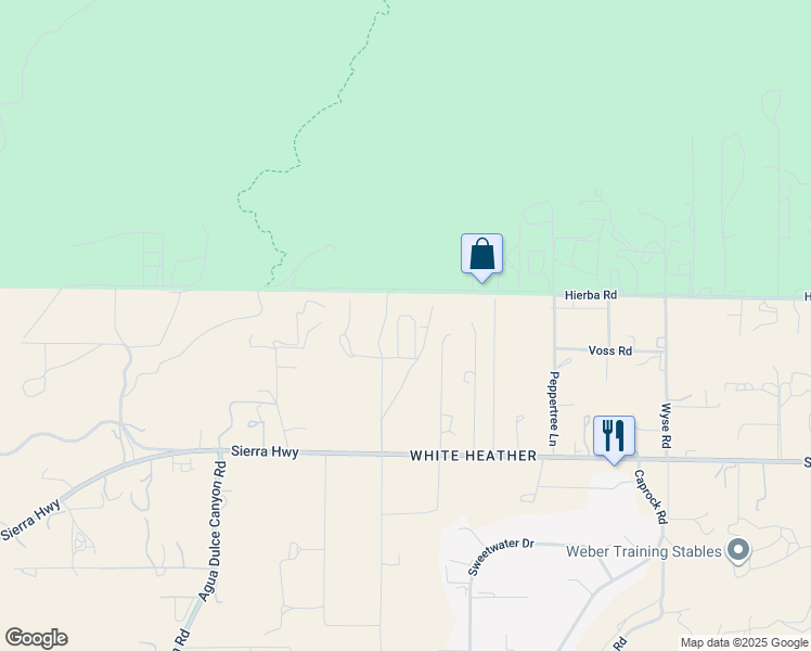map of restaurants, bars, coffee shops, grocery stores, and more near 10041 Spade Spring Canyon Road in Agua Dulce
