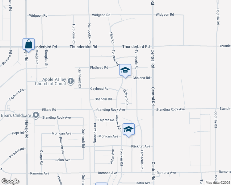 map of restaurants, bars, coffee shops, grocery stores, and more near 22267 Gayhead Road in Apple Valley