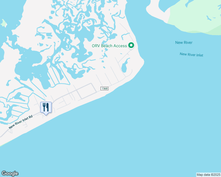 map of restaurants, bars, coffee shops, grocery stores, and more near 2282B New River Inlet Road in North Topsail Beach