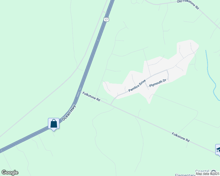 map of restaurants, bars, coffee shops, grocery stores, and more near 315 Cedar Island Trail in Holly Ridge