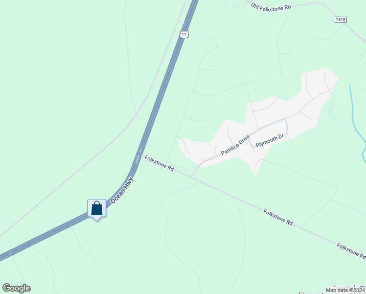 map of restaurants, bars, coffee shops, grocery stores, and more near 320 Cedar Island Trail in Holly Ridge