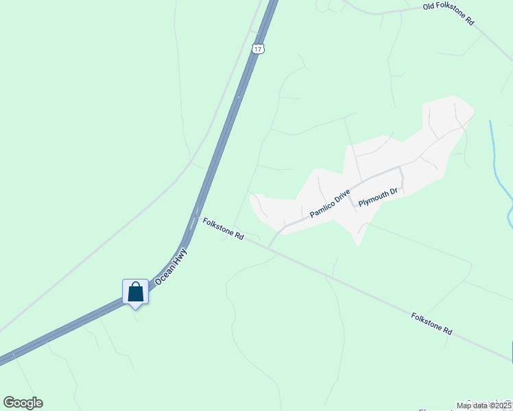 map of restaurants, bars, coffee shops, grocery stores, and more near 320 Cedar Island Trail in Holly Ridge