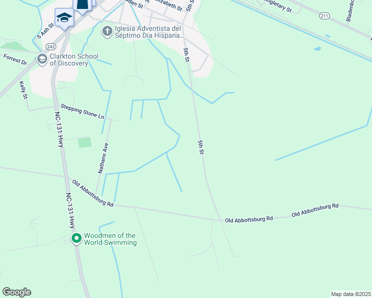 map of restaurants, bars, coffee shops, grocery stores, and more near 907 5th Street in Bladenboro