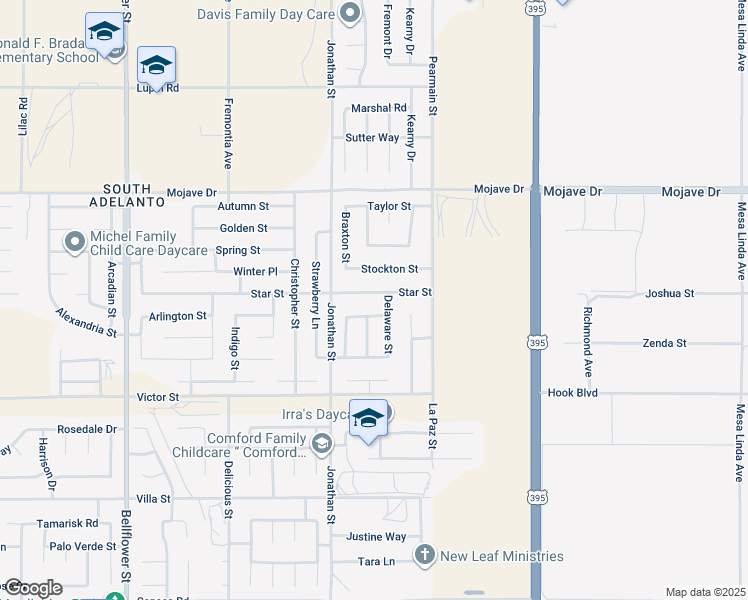 map of restaurants, bars, coffee shops, grocery stores, and more near 15045 Carrolton Street in Adelanto