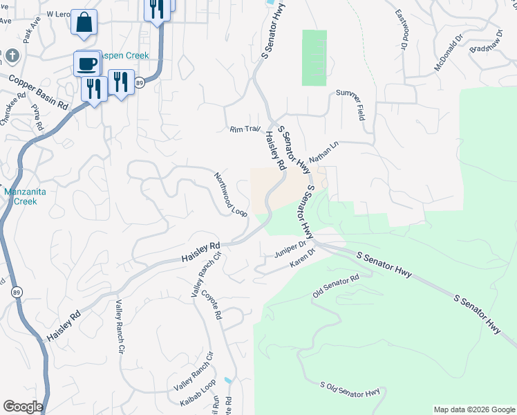 map of restaurants, bars, coffee shops, grocery stores, and more near 700 Haisley Road in Prescott