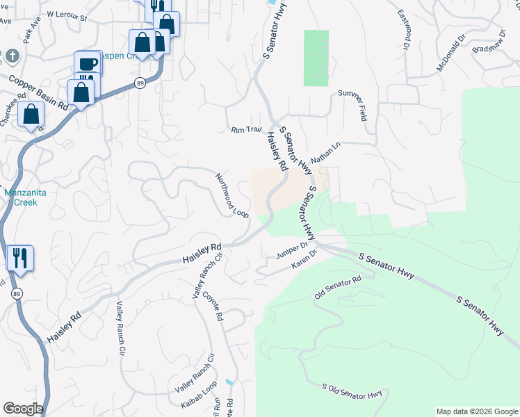 map of restaurants, bars, coffee shops, grocery stores, and more near 700 Haisley Road in Prescott