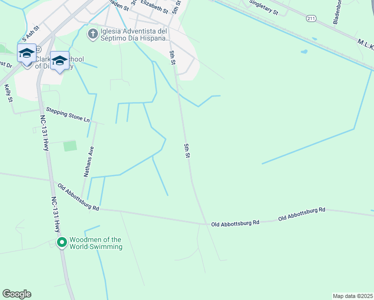 map of restaurants, bars, coffee shops, grocery stores, and more near 62 South Bladen Street in Bladenboro