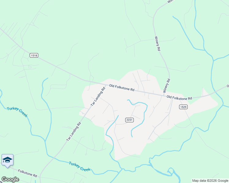 map of restaurants, bars, coffee shops, grocery stores, and more near 498 Old Folkstone Road in Holly Ridge