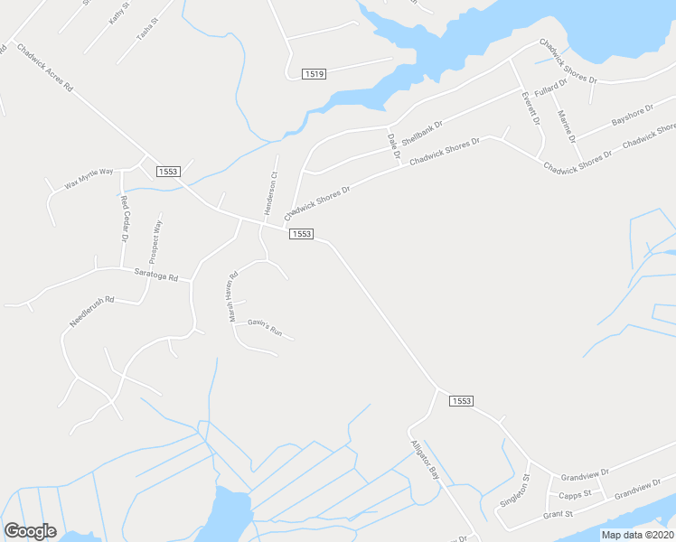 map of restaurants, bars, coffee shops, grocery stores, and more near 340 Chadwick Acres Road in Sneads Ferry