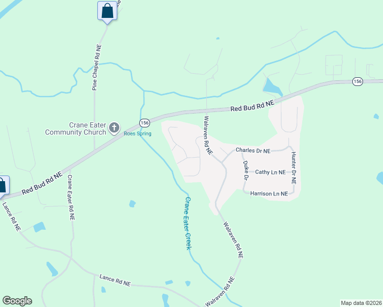 map of restaurants, bars, coffee shops, grocery stores, and more near 149 Brianna Boulevard Northeast in Calhoun
