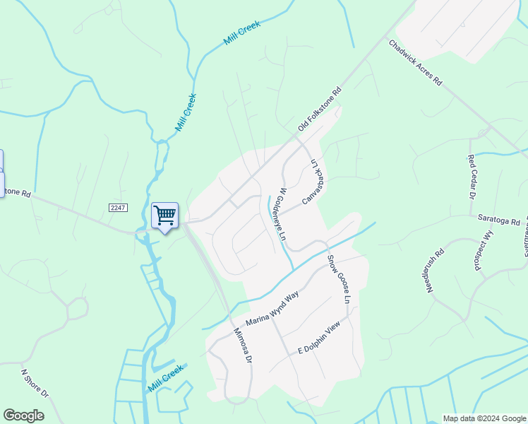 map of restaurants, bars, coffee shops, grocery stores, and more near 119 Regatta Way in Sneads Ferry