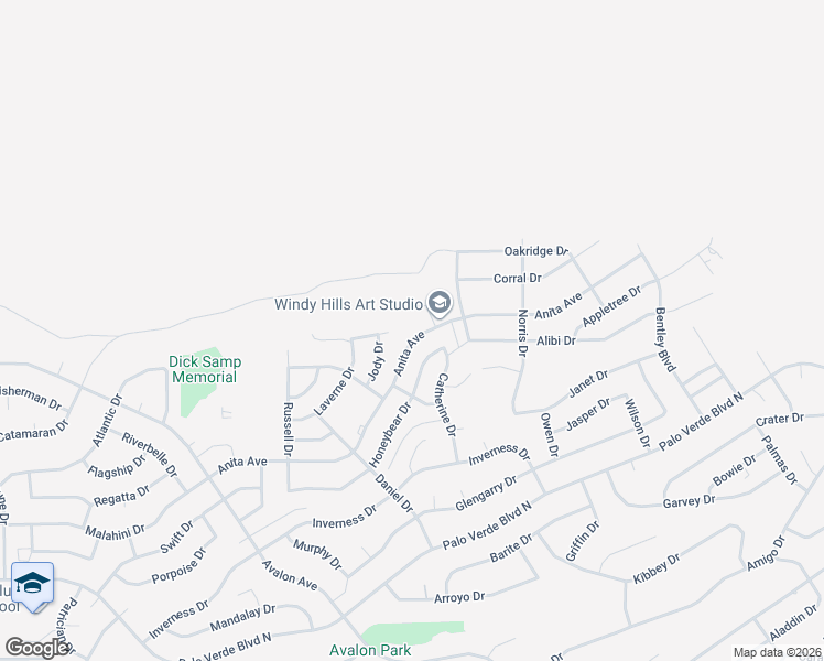 map of restaurants, bars, coffee shops, grocery stores, and more near 2751 Anita Avenue in Lake Havasu City