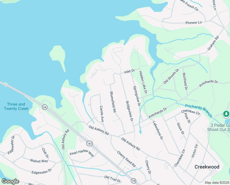 map of restaurants, bars, coffee shops, grocery stores, and more near 1028 Blumefield Road in Anderson