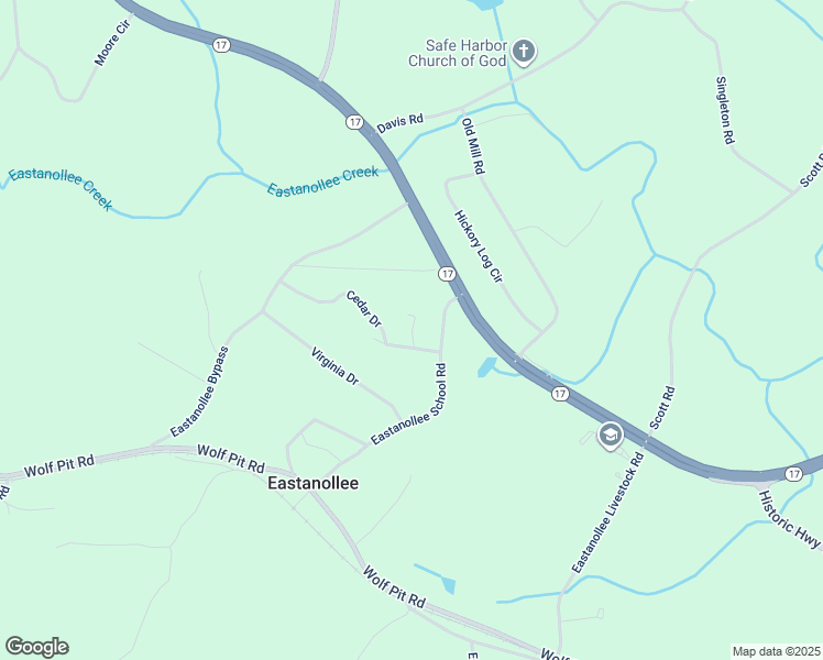 map of restaurants, bars, coffee shops, grocery stores, and more near 53 Aldridge Drive in Eastanollee