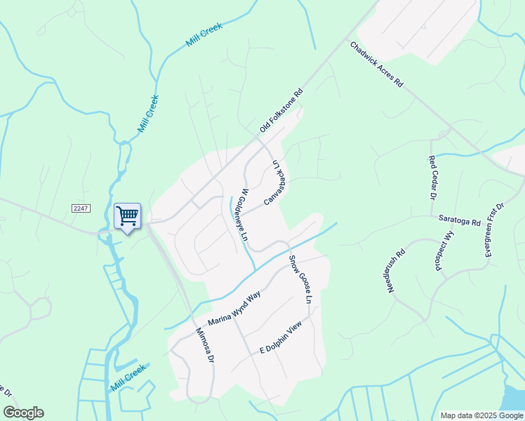 map of restaurants, bars, coffee shops, grocery stores, and more near 408 Canvasback Lane in Sneads Ferry