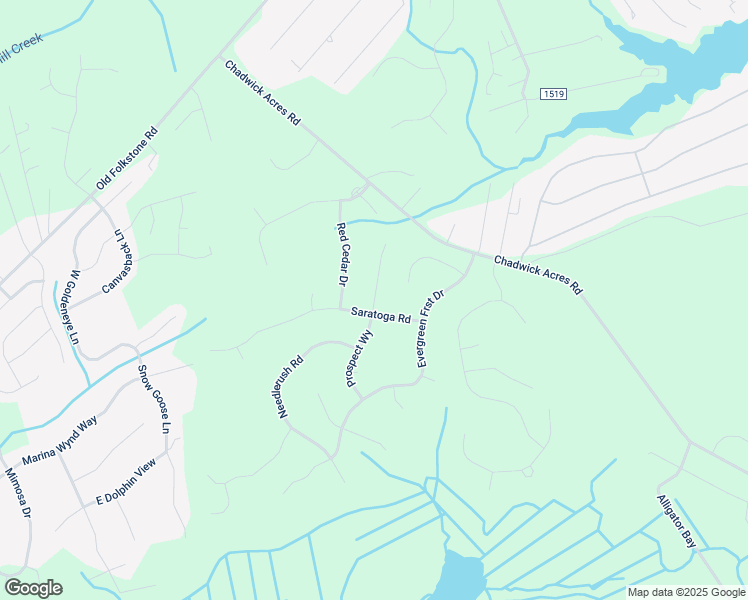 map of restaurants, bars, coffee shops, grocery stores, and more near 614 Prospect Way in Sneads Ferry