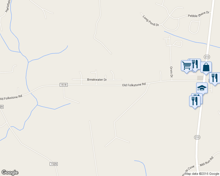 map of restaurants, bars, coffee shops, grocery stores, and more near 828 Old Folkstone Road in Sneads Ferry