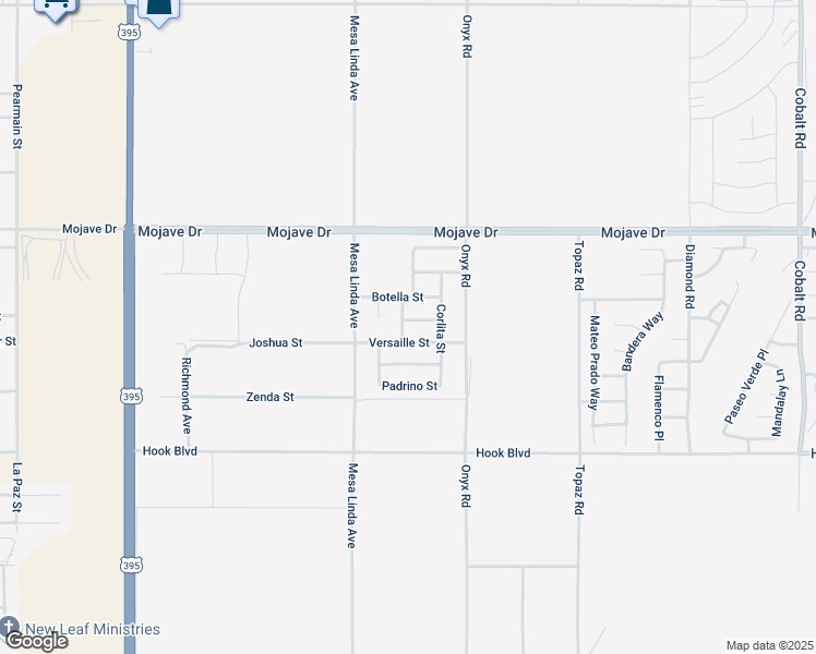 map of restaurants, bars, coffee shops, grocery stores, and more near 12605 Campana Street in Victorville