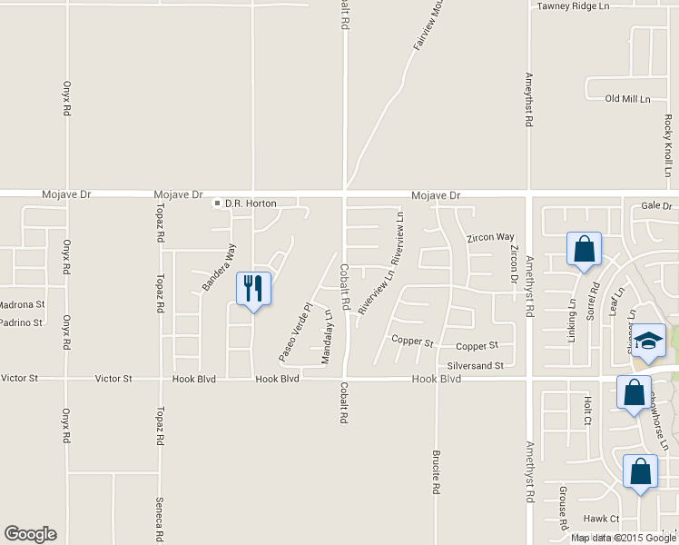 map of restaurants, bars, coffee shops, grocery stores, and more near 15134 Cobalt Road in Victorville