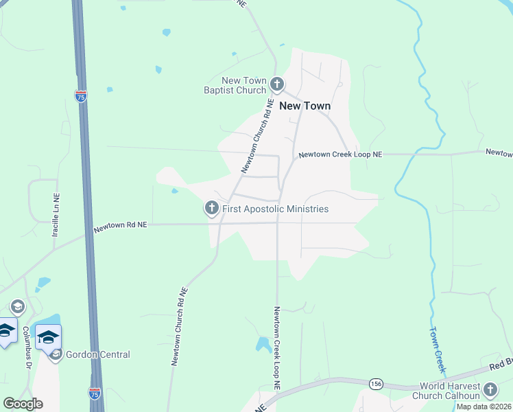 map of restaurants, bars, coffee shops, grocery stores, and more near 133 Cardinal Drive Northeast in Calhoun