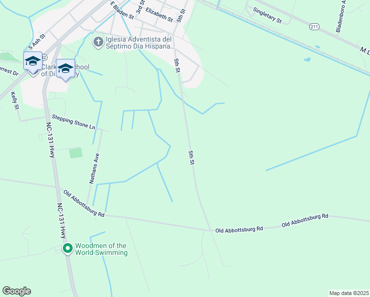 map of restaurants, bars, coffee shops, grocery stores, and more near 885 5th Street in Bladenboro