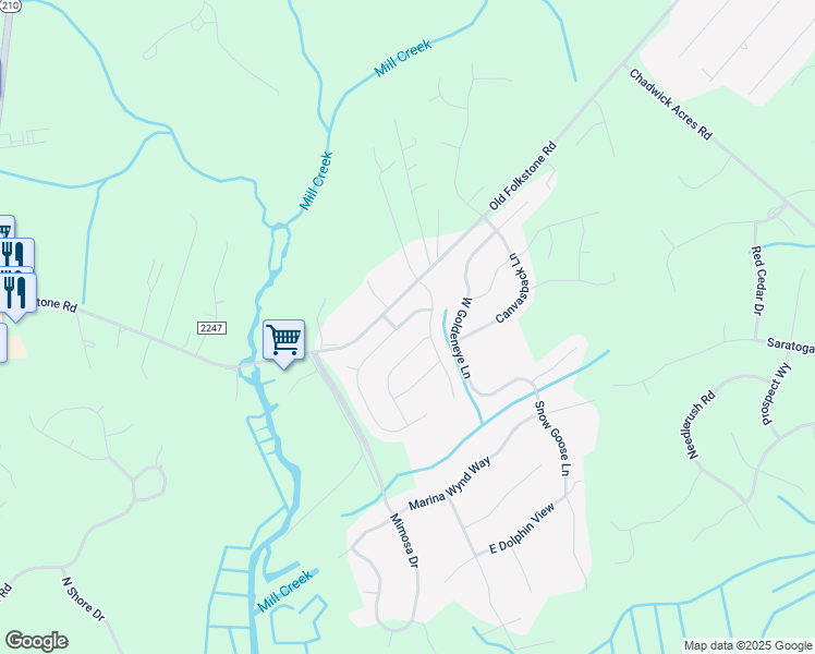 map of restaurants, bars, coffee shops, grocery stores, and more near 207 Sailor Street in Sneads Ferry
