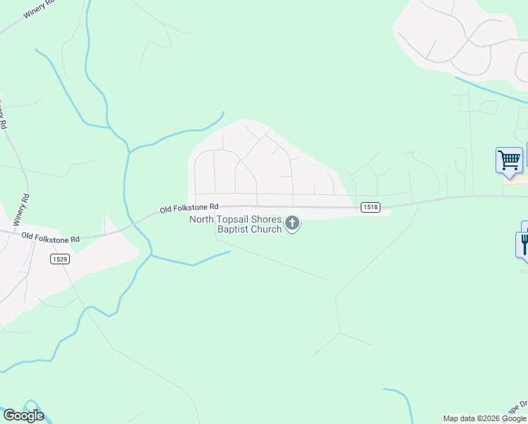 map of restaurants, bars, coffee shops, grocery stores, and more near 784 Old Folkstone Road in Sneads Ferry