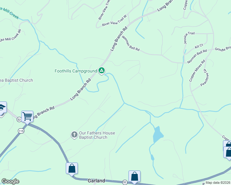 map of restaurants, bars, coffee shops, grocery stores, and more near 87 Tollefs Lane in Dahlonega
