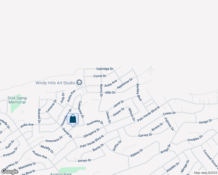 map of restaurants, bars, coffee shops, grocery stores, and more near 2811 Appletree Drive in Lake Havasu City
