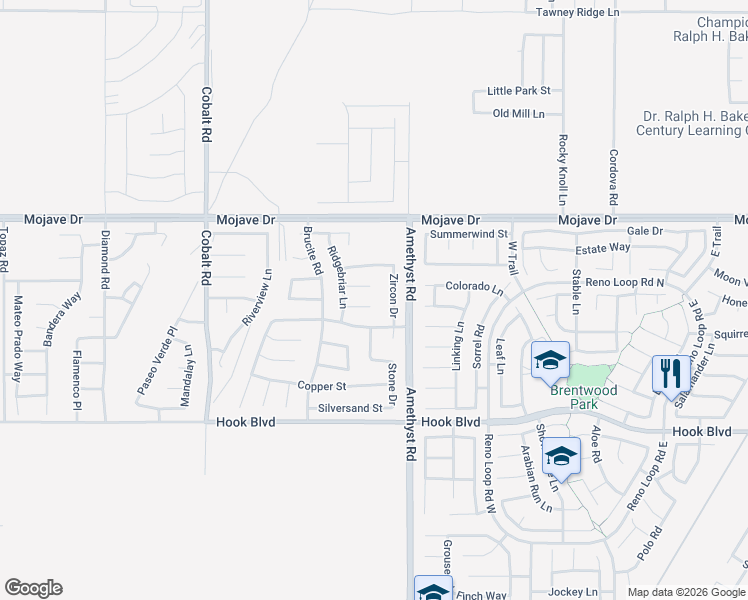 map of restaurants, bars, coffee shops, grocery stores, and more near 13628 Window Rock Court in Victorville