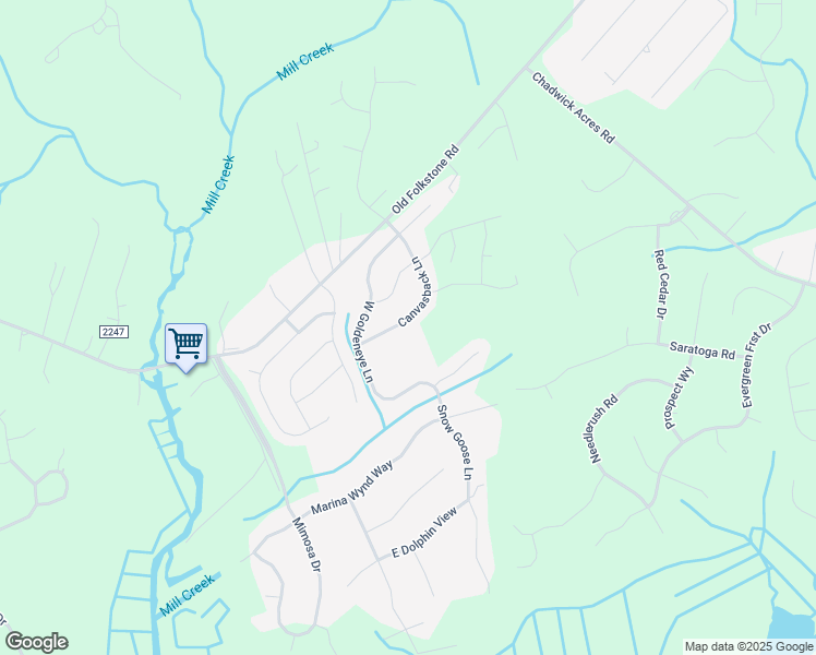 map of restaurants, bars, coffee shops, grocery stores, and more near 412 Canvasback Lane in Sneads Ferry