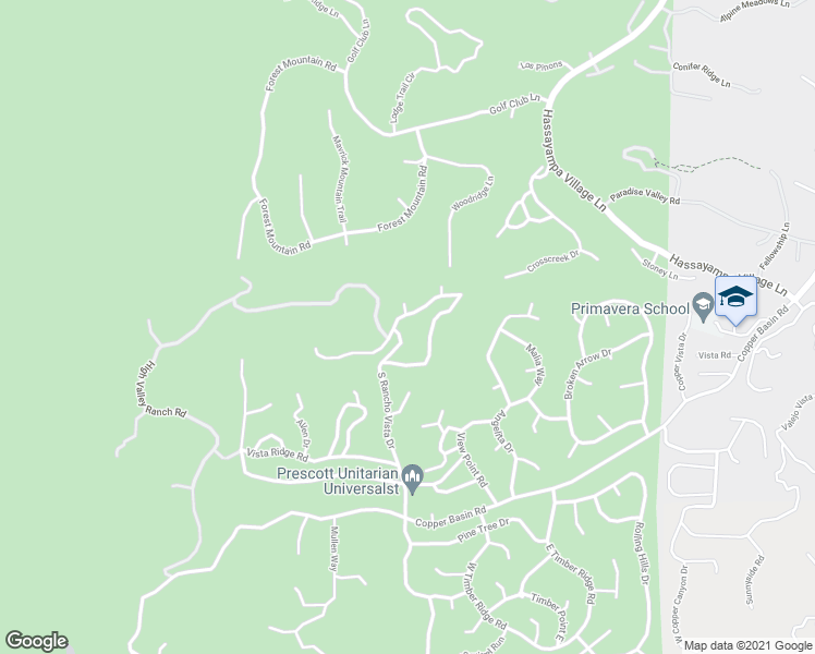 map of restaurants, bars, coffee shops, grocery stores, and more near 681 South Rancho Vista Drive in Prescott