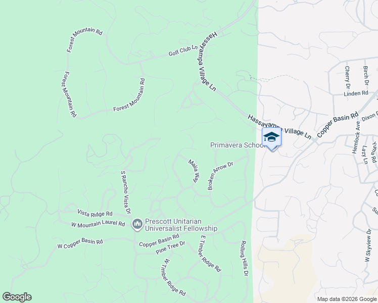 map of restaurants, bars, coffee shops, grocery stores, and more near 655 Angelita Drive in Prescott