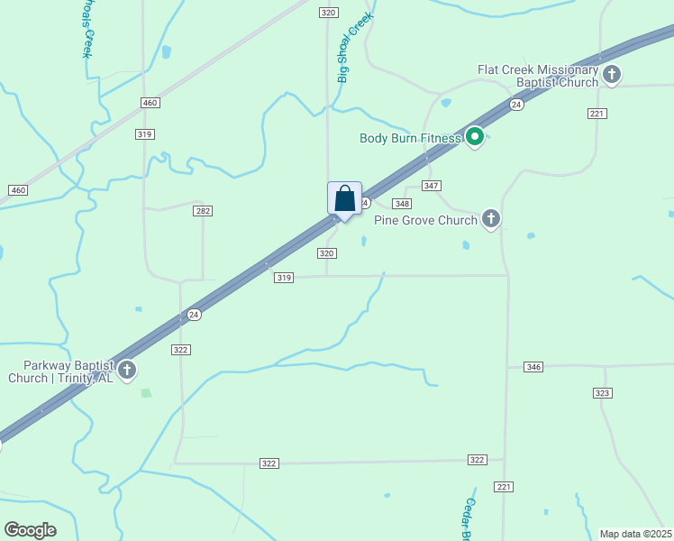 map of restaurants, bars, coffee shops, grocery stores, and more near 1934 County Road 319 in Moulton