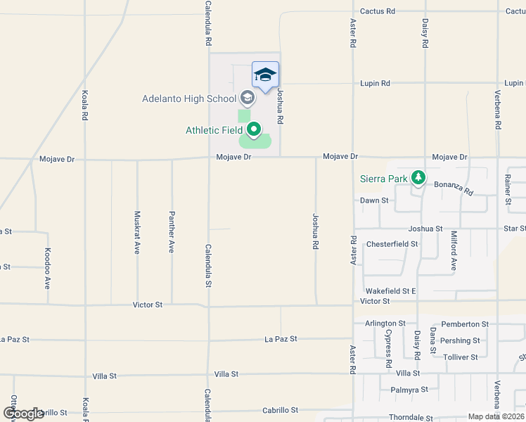 map of restaurants, bars, coffee shops, grocery stores, and more near 15143 Joshua Road in Adelanto