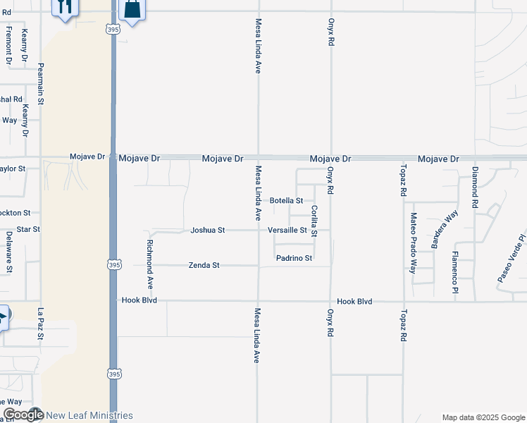map of restaurants, bars, coffee shops, grocery stores, and more near 15044 Escalante Court in Victorville
