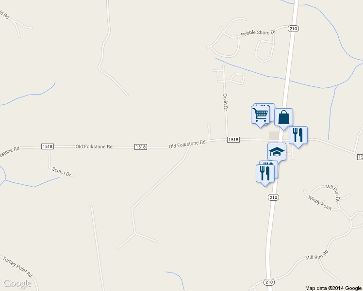 map of restaurants, bars, coffee shops, grocery stores, and more near 872 Old Folkstone Road in Sneads Ferry