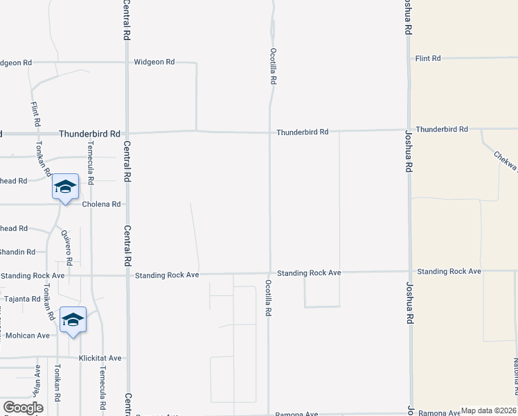 map of restaurants, bars, coffee shops, grocery stores, and more near 15088 Mesquite Road in Apple Valley