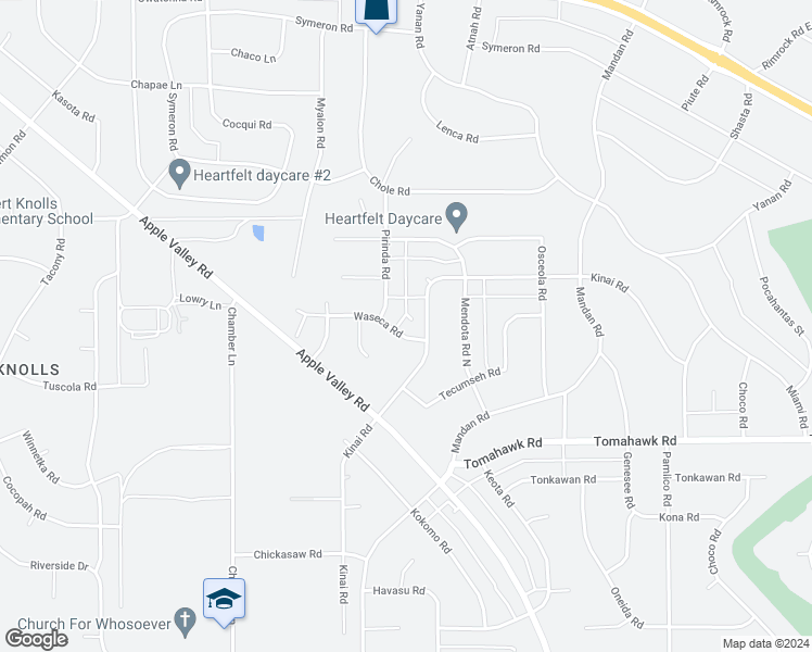map of restaurants, bars, coffee shops, grocery stores, and more near 19010 Waseca Road in Apple Valley