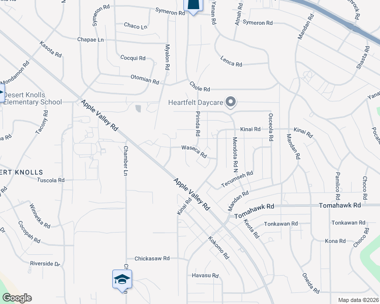 map of restaurants, bars, coffee shops, grocery stores, and more near 18947 Waseca Road in Apple Valley