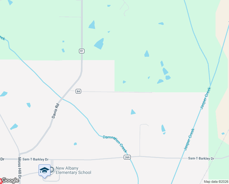 map of restaurants, bars, coffee shops, grocery stores, and more near County Road 84 in New Albany