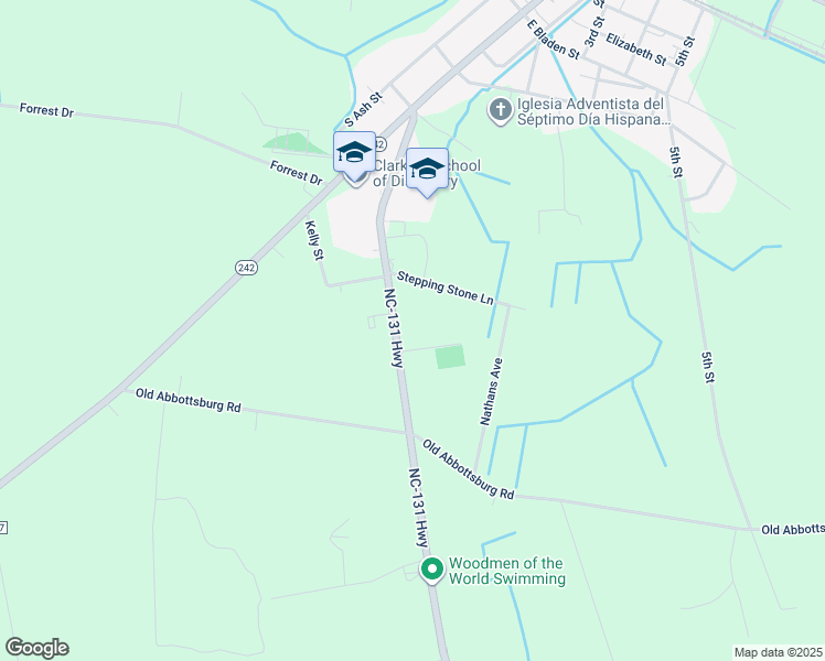map of restaurants, bars, coffee shops, grocery stores, and more near 15585 North Carolina 131 Highway in Bladenboro