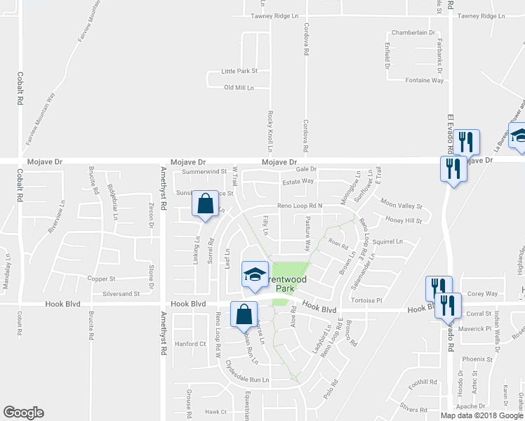 map of restaurants, bars, coffee shops, grocery stores, and more near 13984 Colt Court in Victorville