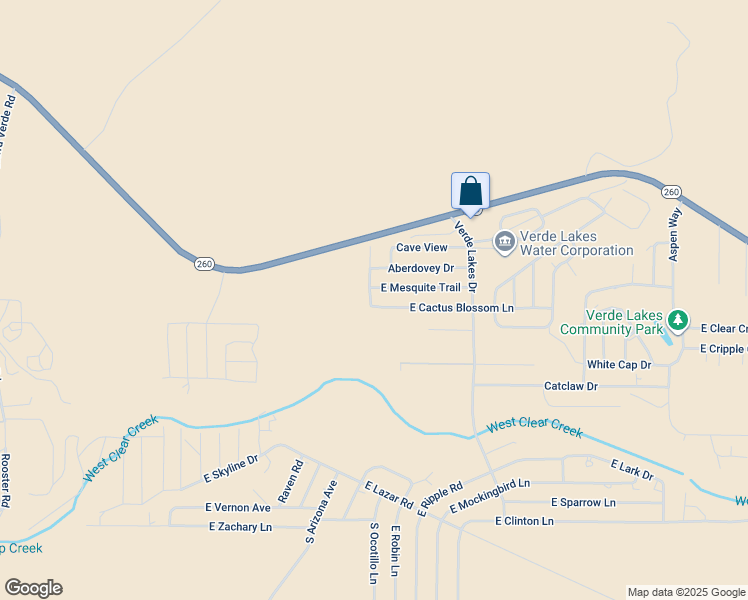 map of restaurants, bars, coffee shops, grocery stores, and more near 3333 East Cactus Blossom Lane in Camp Verde