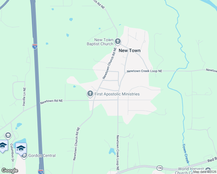 map of restaurants, bars, coffee shops, grocery stores, and more near 138 Cardinal Drive Northeast in Calhoun