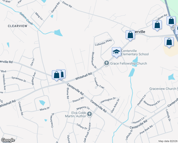 map of restaurants, bars, coffee shops, grocery stores, and more near 1705 Whitehall Road in Anderson